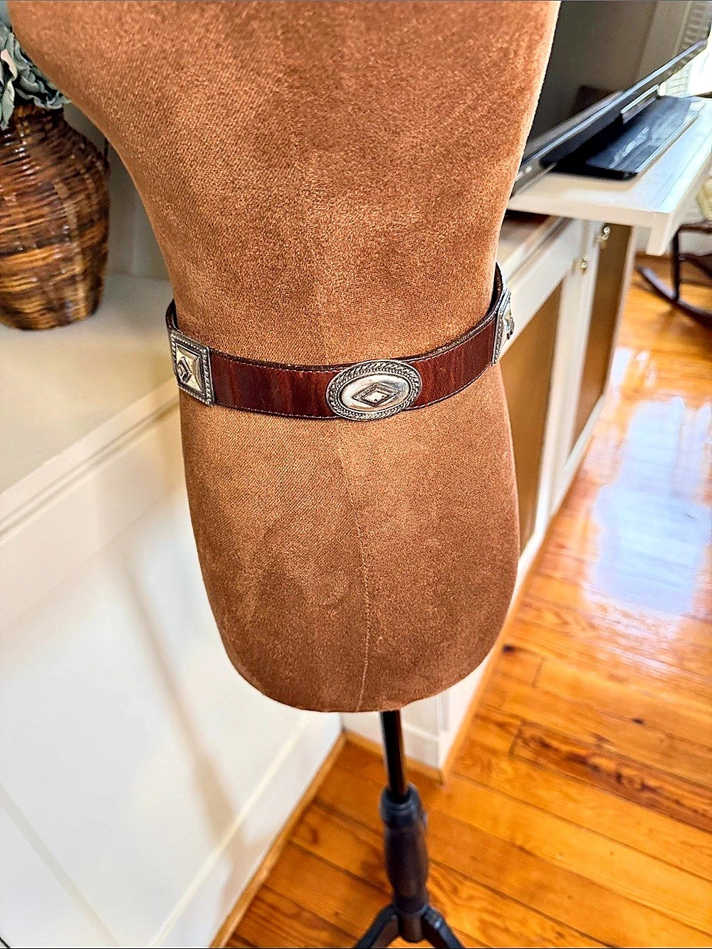 Vintage Brighton Leather Western Belt in Brown